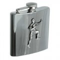 Personalised 6oz Rugby Player Stainless Steel Hip Flask