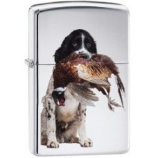 ZIPPO LIGHTER HIGH POLISH CHROME SPRINGER SPANIEL