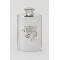 Personalised Rampant Lion 4oz Pewter Hip Flask