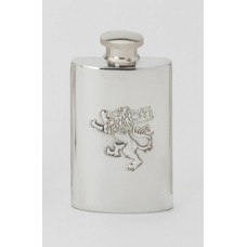 Personalised Rampant Lion 4oz Pewter Hip Flask