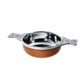 Elm Wooden Pewter Quaich