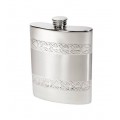 Celtic (Ceilteach) Satin Love Band 6oz Pewter Hip Flask