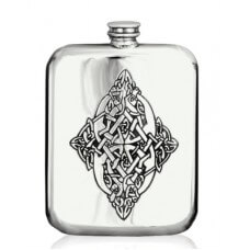 Celtic Emblem 6oz Piper Pewter Hip Flask