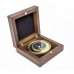 Personalised Brass Compass And Wooden Box