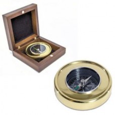 Personalised Brass Compass And Wooden Box