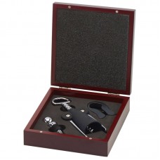 Rosewood Fnish 3 piece Wine Gift Set