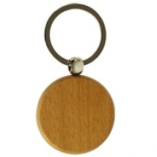 WOODEN ROUND KEY RING READY FOR LASERING