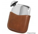 Pewter and Leather English  Novus Hip Flask 