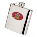 Welsh Prince of Wales Stainless Steel Hip Flask  6oz Polished
