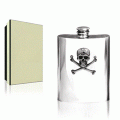 Skull and Crossbones 6oz Pewter Hip Flask