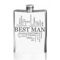 Best Man 6oz stamped Pewter Hip Flask