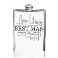 Best Man 6oz stamped Pewter Hip Flask