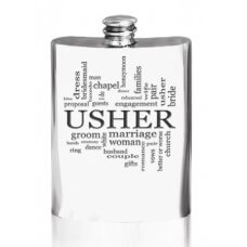 Usher 6oz Stamped Pewter Hip Flask