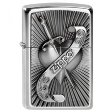 ZIPPO STREET CHROME HEART WITH SWORD LIGHTER