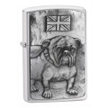 ZIPPO SATIN CHROME PIT BULL LIGHTER