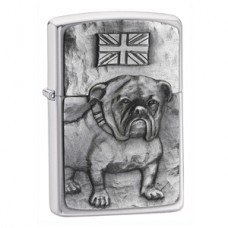 ZIPPO SATIN CHROME PIT BULL LIGHTER