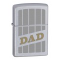 ZIPPO SATIN CHROME LIGHTER DAD WITH STRIPES