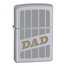 ZIPPO SATIN CHROME LIGHTER DAD WITH STRIPES