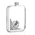 Personalised Scotland Thistle 6oz Piper Pewter Hip Flask 