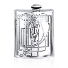 Personalised Charles Mackintosh 6oz Piper Pewter Hip Flask