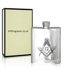 Personalised 6oz Masonic Pewter Hip Flask