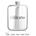 Personalised Irish Slainte Design 6oz English Pewter Hip Flask