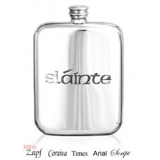 Personalised Irish Slainte Design 6oz English Pewter Hip Flask