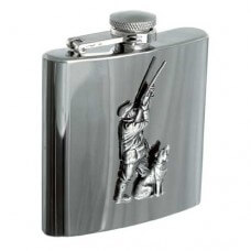 Personalised 6oz Hunter & Dog Stainless Steel Hip Flask