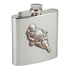 Personalised 6oz Super Bike Stainless Steel Hip Flask