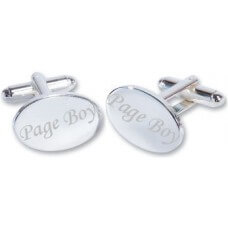 Page Boy Wedding Silver Plated Oval Cufflinks High Quality