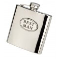 Personalised 6oz Best Man Hip Flask With Captive Lid Engraved Free