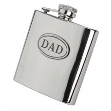 Personalised 6oz Dad Hip Flask With Captive Lid Engraved Free
