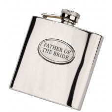 Personalised 6oz Father Of The Bride Hip Flask With Captive Lid Engraved Free