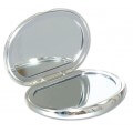 Personalised Bean Shaped Compact Handbag Mirror Silver Plated