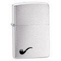 Personalised Brushed Chrome Pipe Zippo Lighter
