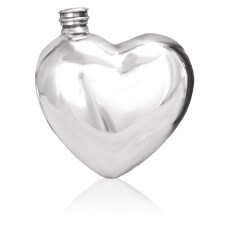 Personalised Heart  6oz English Pewter Hip Flask