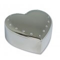 Personalised Heart Trinket Box With Crystals Silver Plated