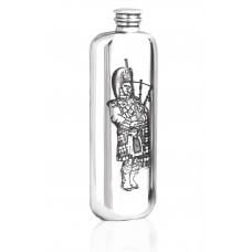 Personalised Scotland Scottish Piper 4oz Piper Pewter Wedge Hip Flask