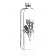 Personalised Scotland Scottish Thistle 4oz Piper Pewter Wedge Hip Flask