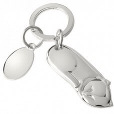 Personalised Silver Plated Cat keyring