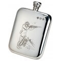 Pewter Shooting Scene Hip Flask