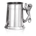 Personalised Plain Pewter Tankard with Lion Rampant handle