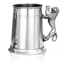 Personalised Plain Pewter Tankard with Lion Rampant handle