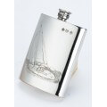 Pewter Yachting Scene 6oz Hip Flask