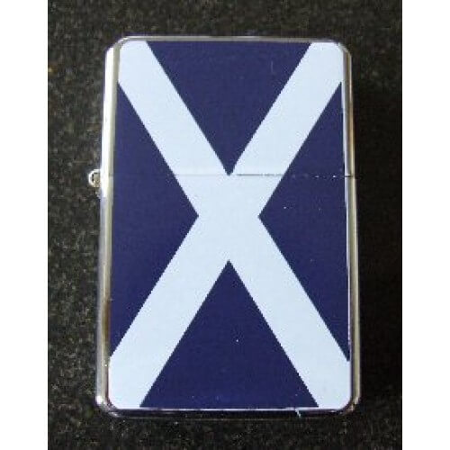 Scotland Flag Petrol Lighter Polished Chrome