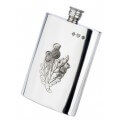 Scottish Heavy Thistle  6oz Pewter Hip Flask