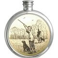 Personalised 6oz Pewter Gun Dog Picture Hip Flask