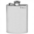 Personalised Hip Flask English Pewter Captive Lid 