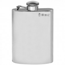 Personalised Hip Flask English Pewter Captive Lid 