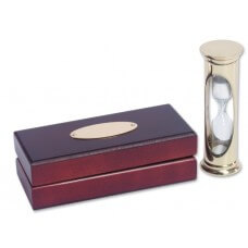 Solid Brass Egg Timer and Wooden Case